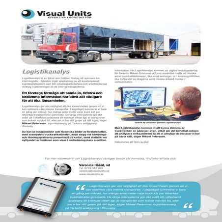 Produktblad Logistikanalys | PDF