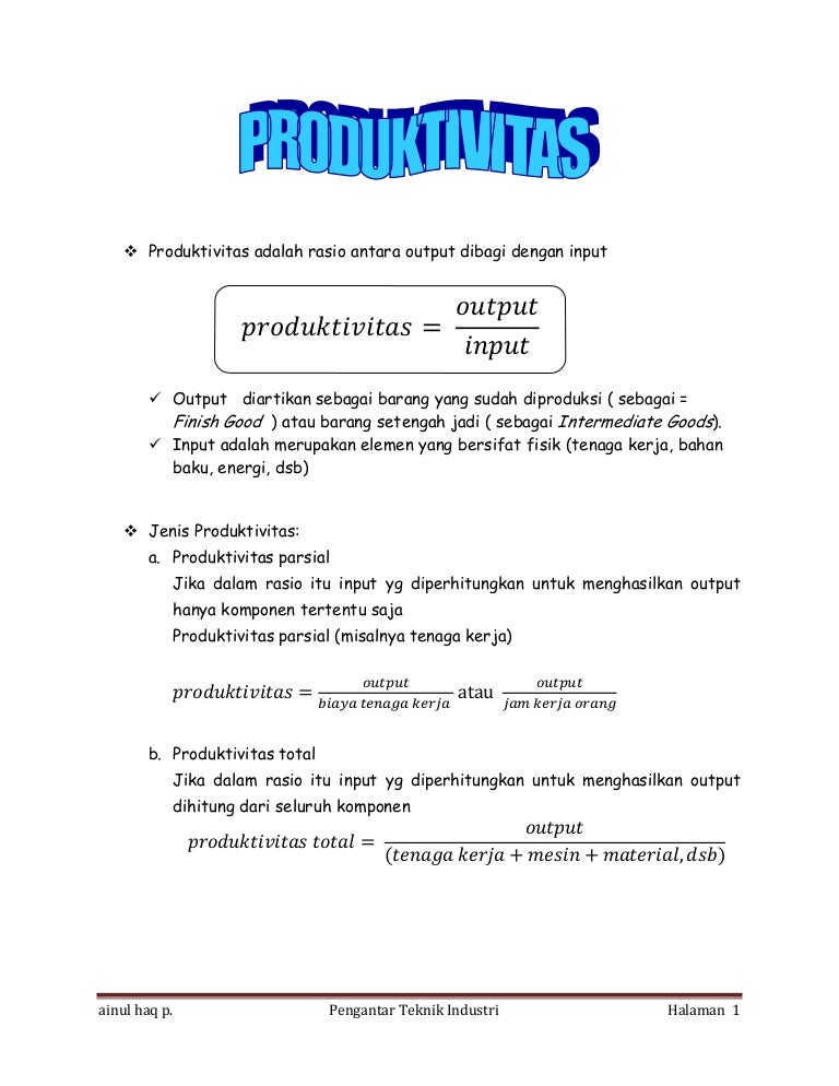 Produktivitas