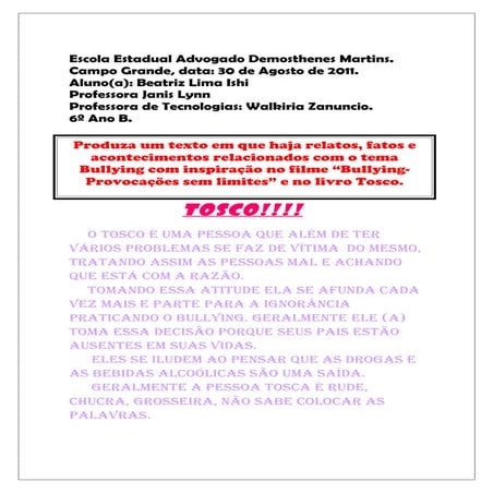 Produção bullying