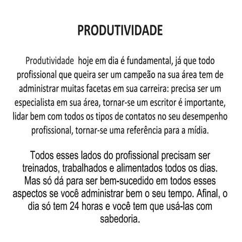 Produtividade | PPT