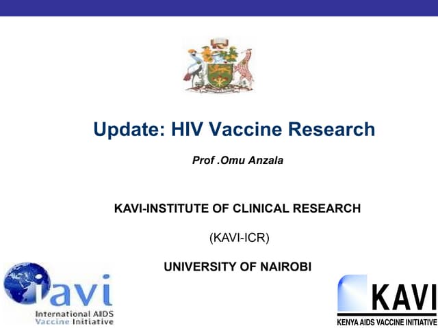 Prof. anzala hiv vaccine update