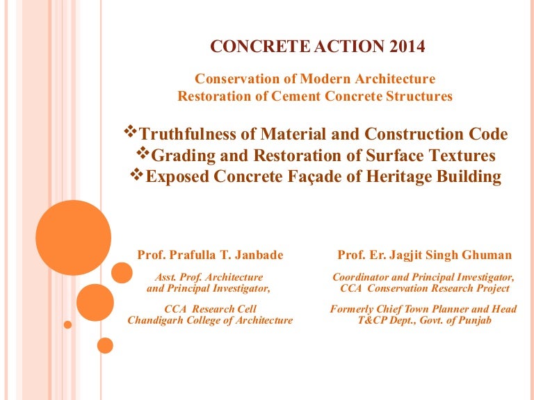 Concrete Actions 2014 International Conference Presentation 2