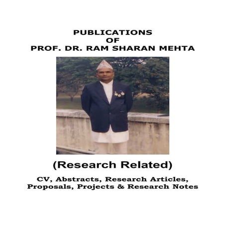 Prof. dr. rs mehta Curriculum Vite (CV) | PDF
