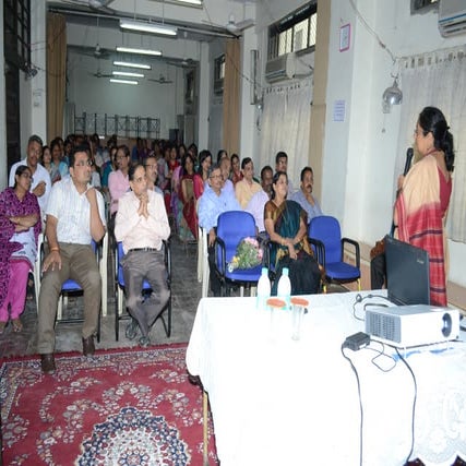 Prof. Vibhuti Patel giving a talk on Gender Audit of Budgets at cag office on 4 3-2015