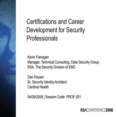 Certifications and Career Development for Security Professionals