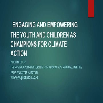 Engaging and Empowering the Youth and Children as Champions for Climate ...