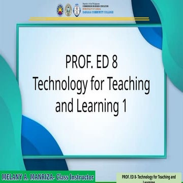Technology for Teaching and Learning 1- A | PPTX