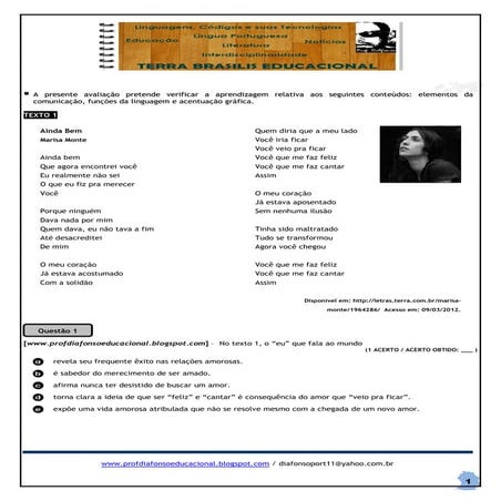 Prof. DiAfonso  -  Elementos da Comunicação e Funções da Linguagem - Questões