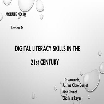 Digital literacy skills in the 21st century