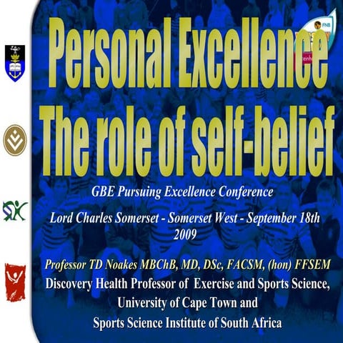 Prof Tim Noakes Personal Excellence