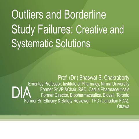 Statistical outliers in BE Studies DIA 12 april 2019