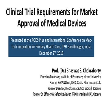 Clinical Trial Requirements Medical Devices 27 dec2018