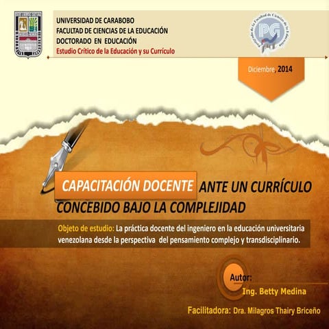 El docente y el currículo concebido bajo la complejidad 