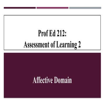 Affective Domain Bloom Taxonomy | PPTX