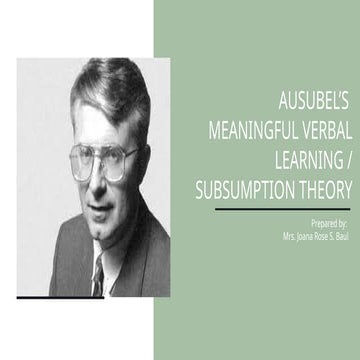 David Ausubel's Meaningful Verbal Learning-Advance Organizers | PPTX