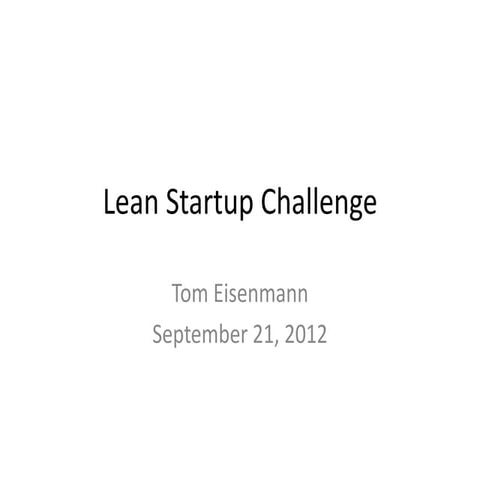 Lean Startup Challenge Keynote