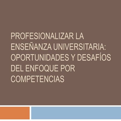 Profesionalizar la enseñanza universitaria