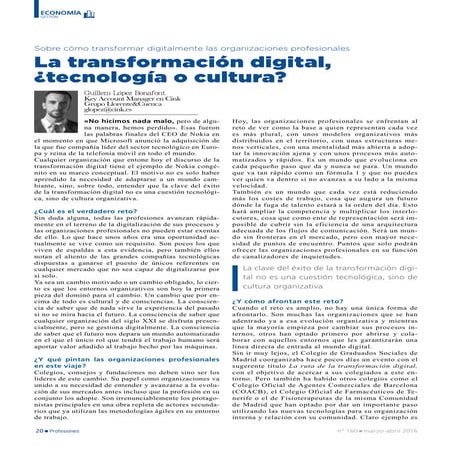 La Transformación Digital, ¿tecnología o cultura?