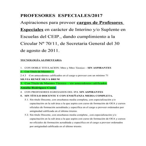 Profesores especiales 2017.acuarembó.valido