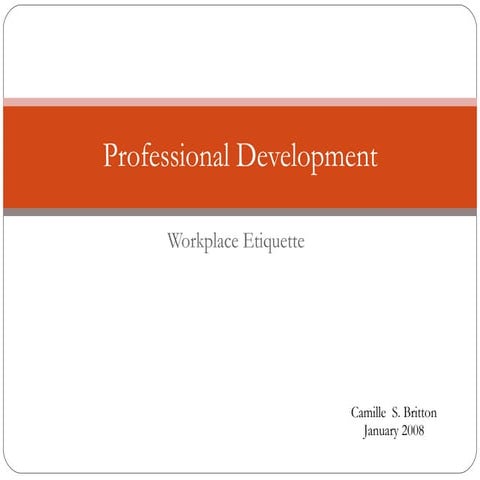 Professional Development - Workplace Etiquette
