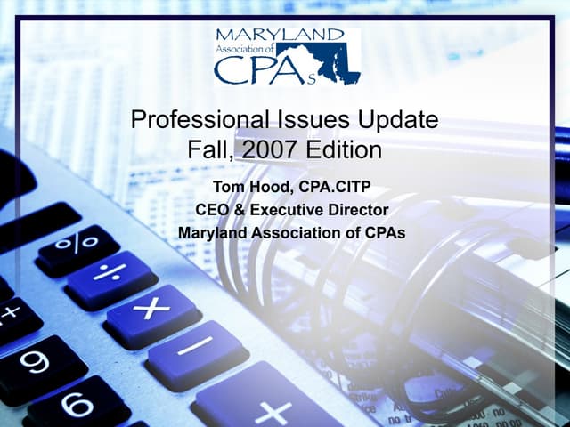 Professional Issues Update   Nov 20...