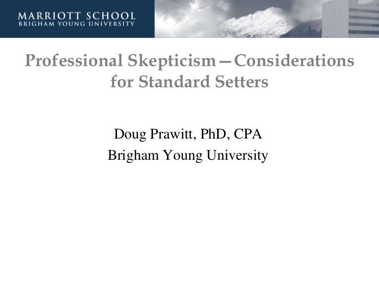 ProfessionalSkepticism Considerations for StandardSetters