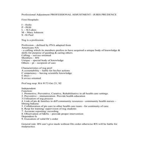 NurseReview.Org - Professional Adjustment PROFESSIONAL ADJUSTMENT / JURIS PRU...