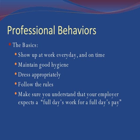 Professional Behaviors