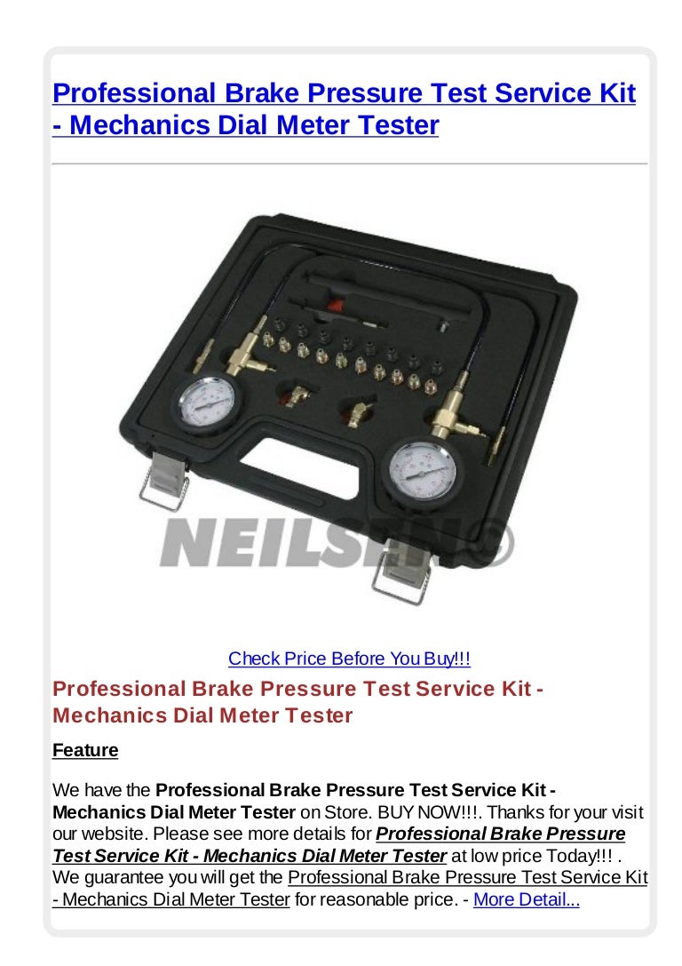 Professional brake pressure test service kit mechanics dial meter t…