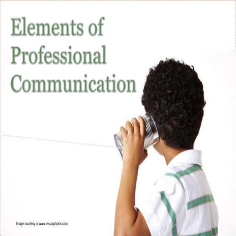 Professional Communication 1 - Basic Elements
