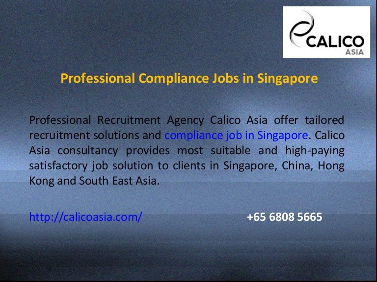 Professional Compliance Jobs in Singapore