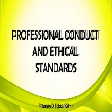 PNP Professional Code of Conduct and Ethical Standards | PPTX