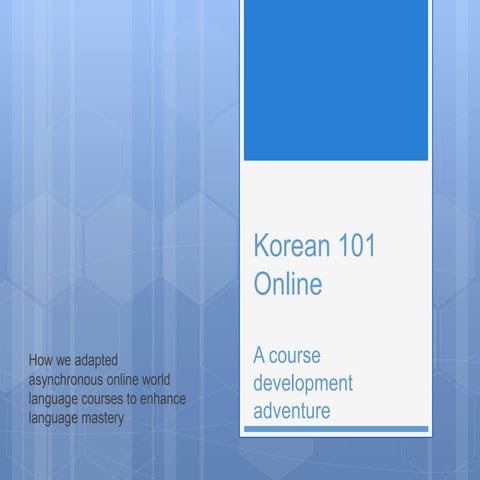 Korea 101: A course development adventure