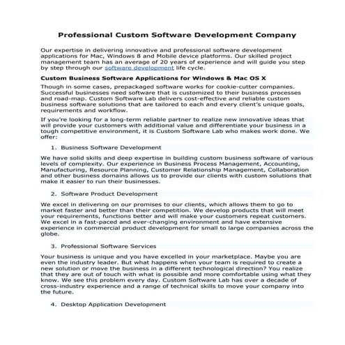 Custom Software Company | Custom Software Development Companies USA
