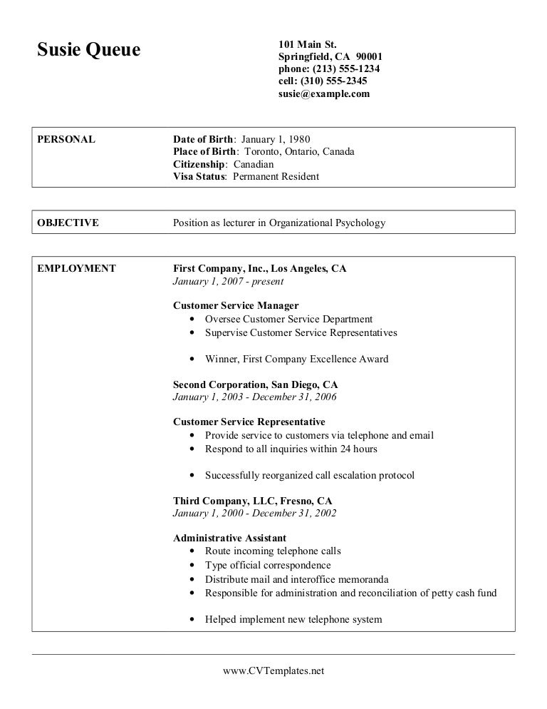 cv letter