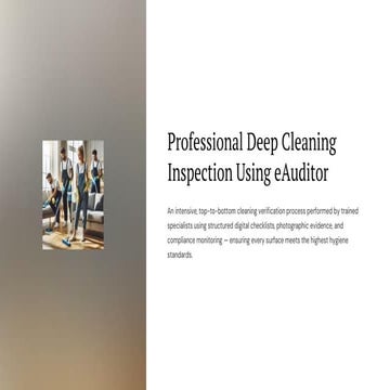Professional Deep Cleaning Inspection with eAuditor Audits and ...
