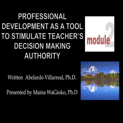 Professional development as a tool to stimulate teacher’s