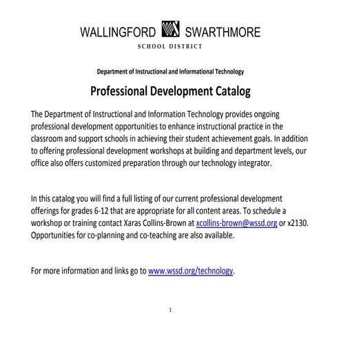 Professional Development Catalog