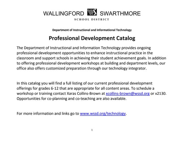 Professional Development Catalog