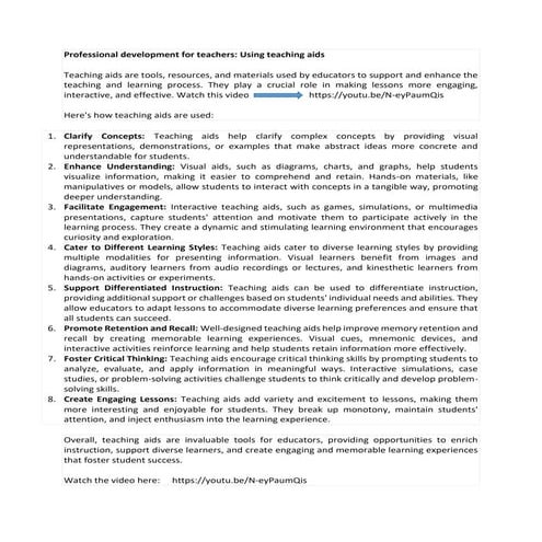 Professional development for teachers Using teaching aids..docx