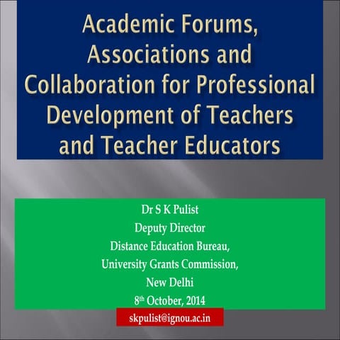 Professional development of teachers  collaboration and associations