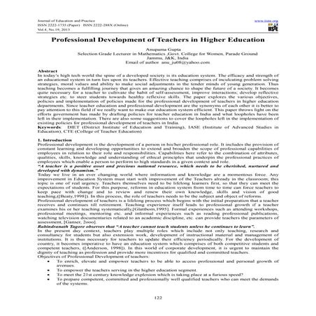 Professional development of teachers in higher education | PDF