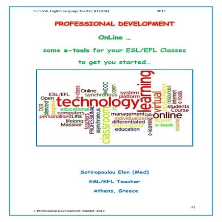 Professional development online for esl, efl, booklet, by elen soti, 2014