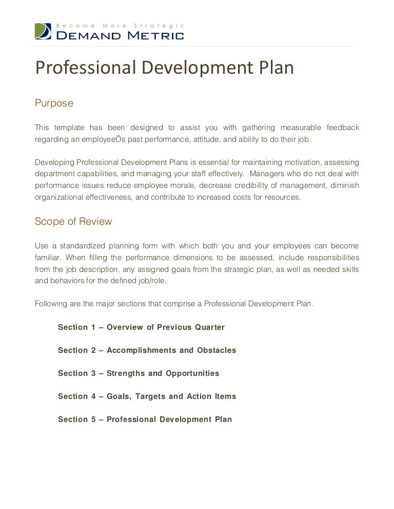 professional development plan professional development plan example