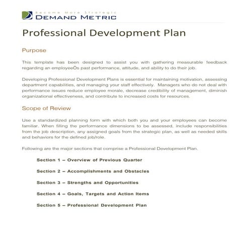 Professional Development Plan