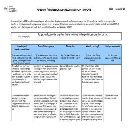 Professional Development Plan