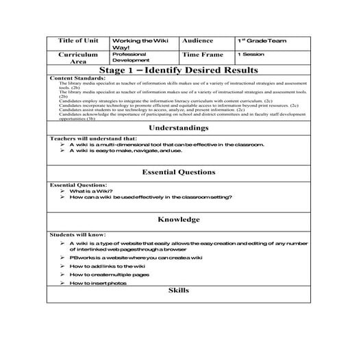 Professional Development Unit