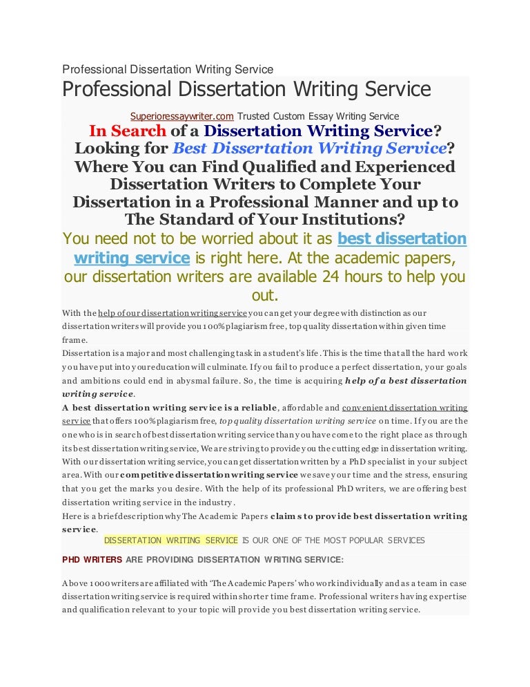 Professional dissertation help