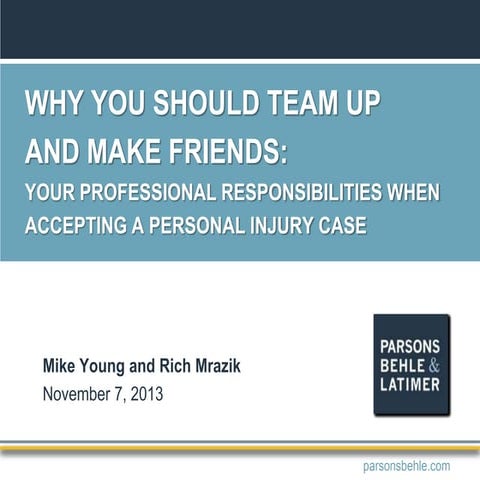 Why You Should Team Up and Make Friends: Your Professional Responsibilities W...