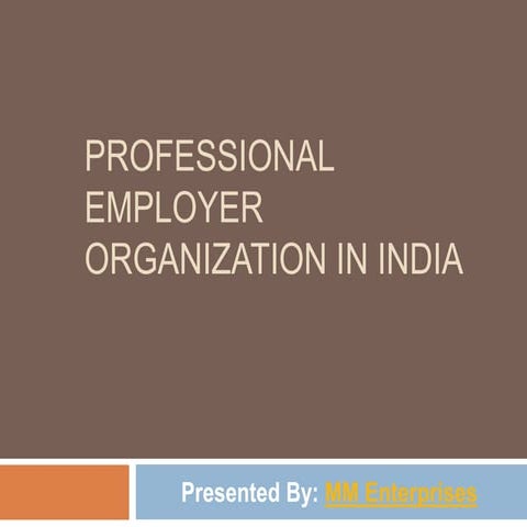 Professional employer organization in india